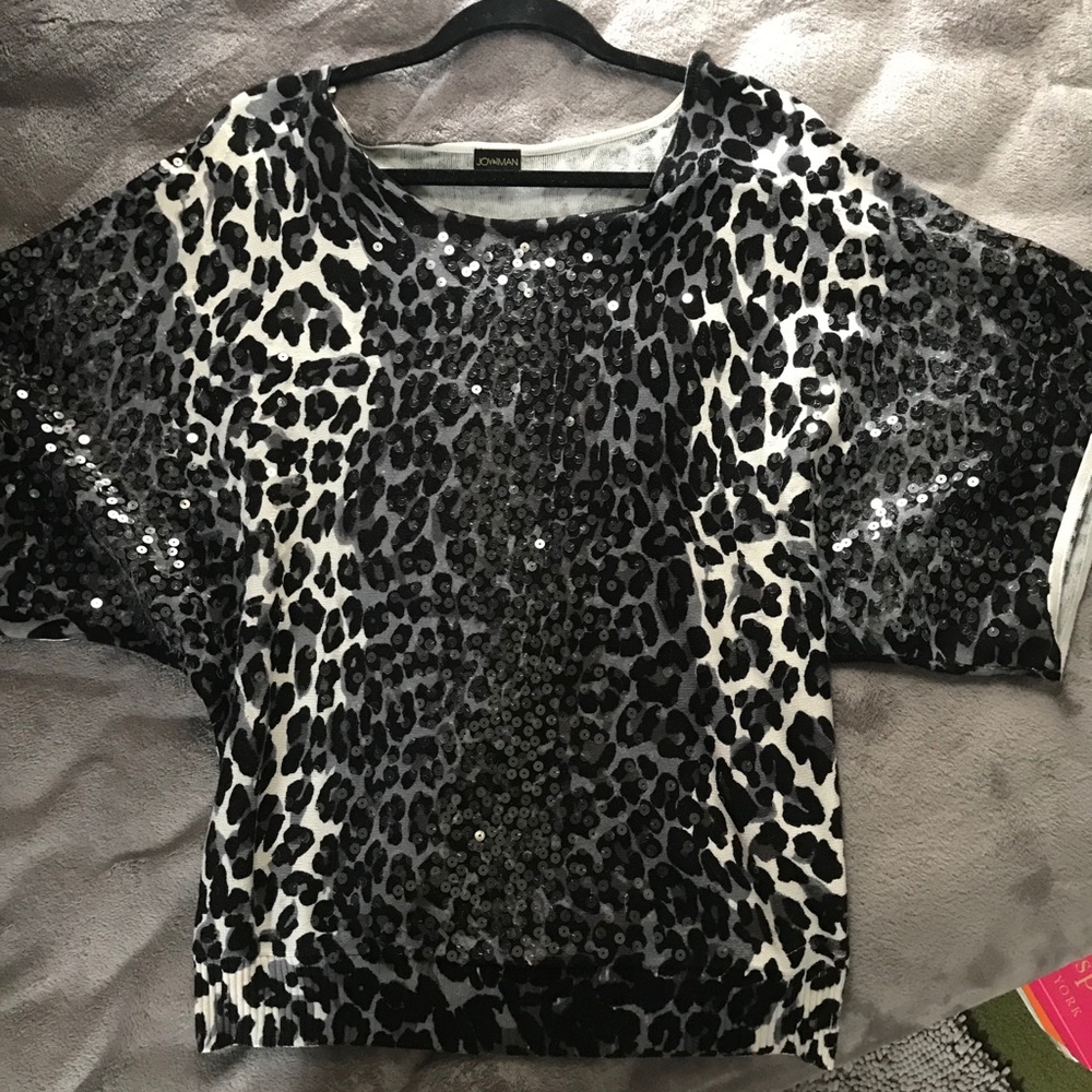 Leopard print Dolman sleeve top
